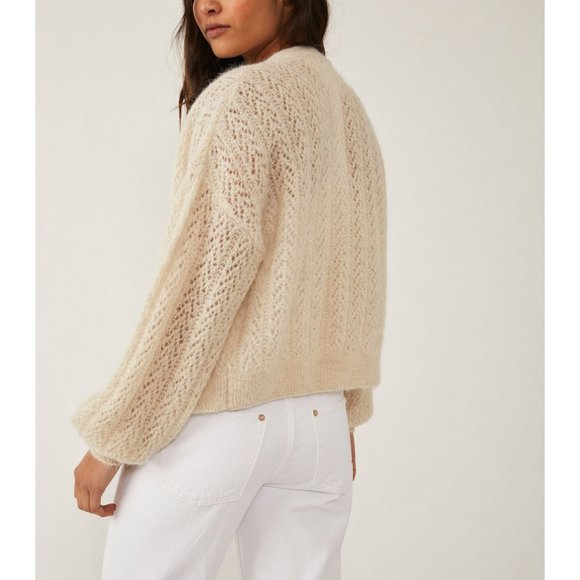 Free People Cream Knit Cardigan - Picture 7 of 10